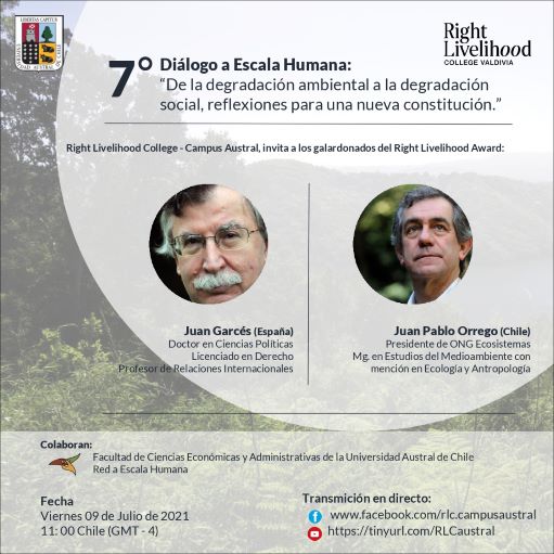 RLC Valdívia: 7th Dialogue at Human Scale with RLA Laureates Juan Pablo Orrego and Juan Garcés